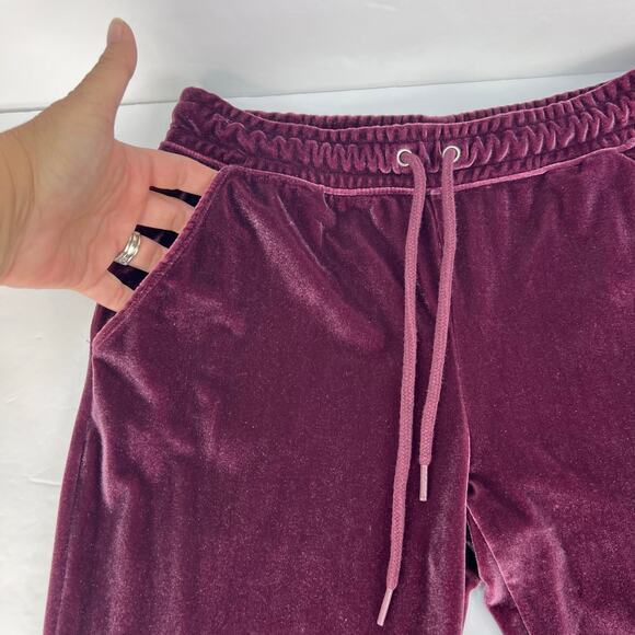 EUC PINK Victoria's Secret Velour Embroidered Pink Logo Drawstring Joggers XS - Picture 5 of 10